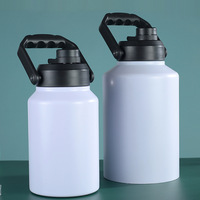 Meilleure vente en vente directe grande bouteille d'eau noire à double isolation sous vide d'un gallon en acier inoxydable