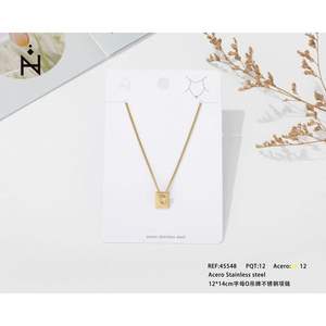 Collar con Colgante de Letra O en Acero Inoxidable, Cadena de Caja Chapada en Oro, Joyería Minimalista Casual Unisex para Uso Diario - Product Image 2