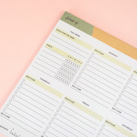 Bloc de notas Impresión personalizada Rasgar Bloc de notas Lista de compras Planificador semanal Bloc de notas Planificador de comidas