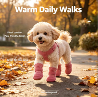Bottes d'hiver doublées de polaire pour chien avec semelle antidérapante, chaussures de neige chaudes en coton pour petits chiens Teddy Bichon