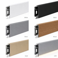 Plinthe moderne en alliage d'aluminium, double tenon à mortaise, design à clipser, ultra-étroite, ultra-fine, à bords droits, double couche