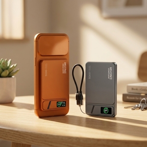 Batterie externe magnétique sans fil double capacité LC1C2 5000 mAh 10000 mAh avec aimants N52, écran AI et chargement 3-en-1 - Product Image 1
