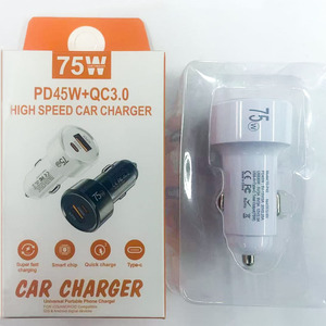 Caricabatterie da <span class=keywords><strong>Auto</strong></span> Portatile 75W QC3.0 30W PD 45W con Doppia Porta USB-C, Ricarica Super Veloce <span class=keywords><strong>per</strong></span> l'Alimentazione degli Elettrodomestici in <span class=keywords><strong>Auto</strong></span> - Product Image 4