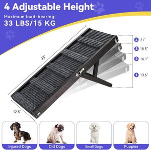 Rampe de voiture pliable antidérapante en bois noir <span class=keywords><strong>pour</strong></span> <span class=keywords><strong>chien</strong></span>, modèle 2026 amélioré, marches <span class=keywords><strong>pour</strong></span> animaux de compagnie personnalisées, 4 hauteurs réglables, <span class=keywords><strong>escalier</strong></span> <span class=keywords><strong>pour</strong></span> <span class=keywords><strong>chien</strong></span> <span class=keywords><strong>pour</strong></span> canapé - Product Image 2