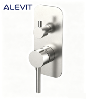 Robinet de douche encastré mural en acier inoxydable brossé avec inverseur, mitigeur de douche 2 voies encastré certifié Watermark, OEM