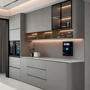 Modern Luxury Living Room <b>Storage</b> <b>Cabinets</b> Customizable <b>Wooden</b> Dining Side Display <b>Cabinets</b> for Villa Home Stainless Steel - Product Image 2