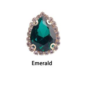 2023 gran oferta al por mayor de diamantes de imitación de cristal de forma mixta lágrima rectángulo brillo coser Garra Para zapatos - Product Image 2