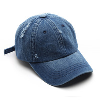 Gorra de Béisbol Casual de Mezclilla Desgastada con Logotipo Bordado Personalizado para Hombre y Mujer