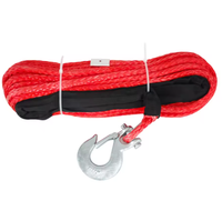 Câble de treuil synthétique UHMWPE avec crochet pour VTT, UTV, 4x4 tout-terrain, 1/4 pouce * 50 pieds, teinté