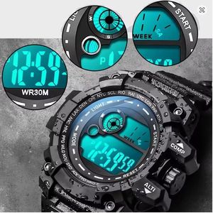 Montre de sport numérique étanche NYY pour hommes - Montre-bracelet résistante à l'eau 30M avec affichage LED, alarme et chronomètre pour l'extérieur - Product Image 4