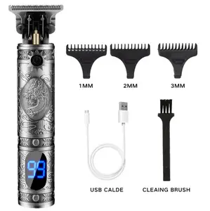 USB Rechargeable T9 Baldheaded Hair Clipper Electric Hair Trimmer Cordless Shaver Trimmer Men Barber Hair Cutting Machine