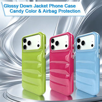 Coque de téléphone matelassée en PU légère et robuste avec surface brillante et compatibilité OEM pour iPhone 15/16/17/18 Pro Max