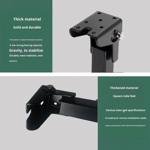 Gambe Pieghevoli per Tavolo HR, Supporti per Mobili, Staffe a 90 Gradi, Piedini Invisibili Nascosti in Metallo per Tubi Quadrati Alti, Gambe per Tavolo con Vano Portaoggetti - Product Image 2