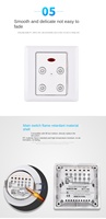 Interrupteur mural minimaliste YUHE infrarouge à télécommande quatre voies, type 86, 220V, haute puissance, ABS, IP27, pour application, double pôle/double jet.