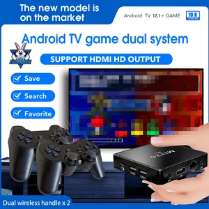 CoolRabbie M8 Pro Mini Game TV Box Android 12 Games Dual System H313 64G 10K 10000 Retro Video Game Console For PSP/N64/PS1