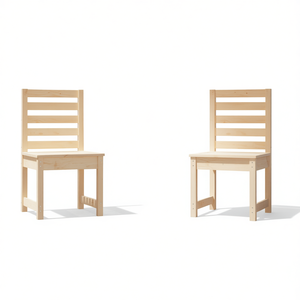 Solid <b>Pine</b> Wood Garden <b>Chairs</b> Medium Size Natural Outdoor Furniture Durable Rustic Style - Product Image 1