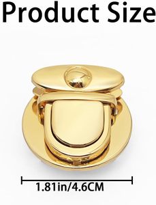 PCS Big Round Tuck Lock Purse With Light Gold Alloy Buckle <b>Fasteners</b> Duck Tongue <b>Snap</b> Closure Metal Hardware Clips For Handbag C - Product Image 2