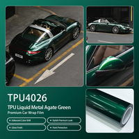Film de protection auto-cicatrisant amovible en TPU vert agate métallisé pour voiture, rouleau en gros