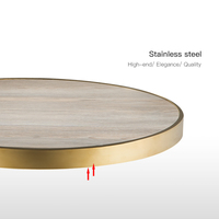 FUSHAN — table basse de luxe HPL revêtue, meuble laminé, avec cadre en acier inoxydable, forme carrée, table basse