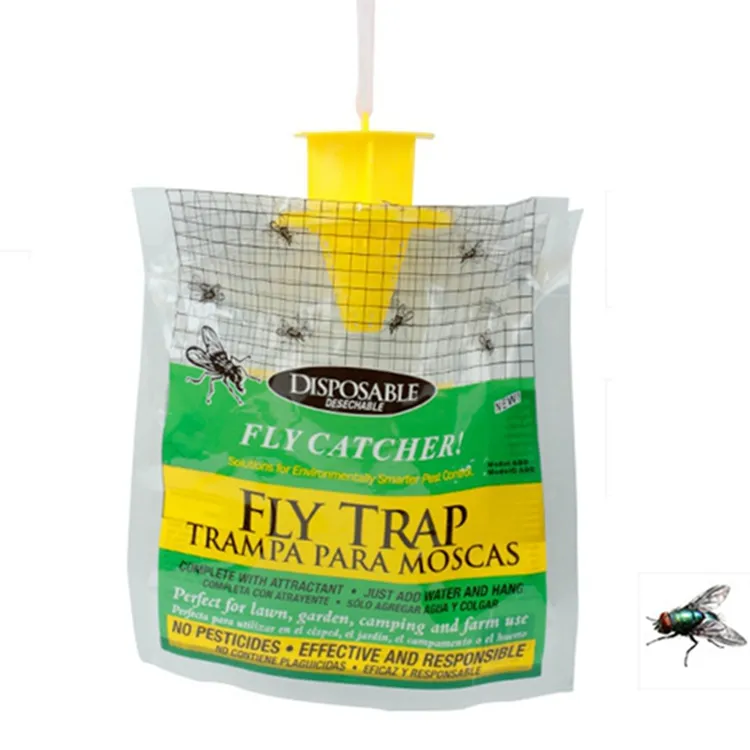 Atrapa moscas fly catcher hanging plastica usa e getta fly insetti trap bags trampa para moscas