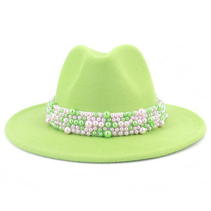 2023 AKA sombreros Fedora de fieltro <span class=keywords><strong>rosa</strong></span> y verde para mujer sombreros de Panamá de lana hechos por el <span class=keywords><strong>hombre</strong></span> en Stock - Product Image 5