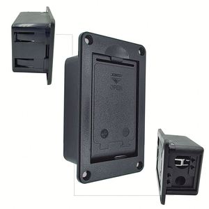Produits de vente chauds Boîte de batteries horizontale Boîtier en plastique de type rabattable noir 6F22 9v Boîtier de batterie Support de couvercle