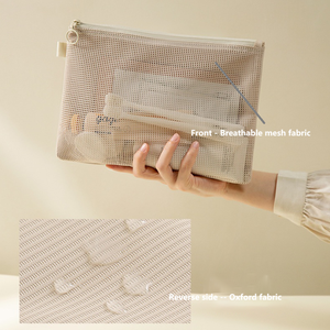 Organizador de Cosméticos de Malla Ecológico Pequeño, Mini Bolsa de Almacenamiento con Cierre para Maquillaje, Lápiz Labial y Accesorios - Product Image 3