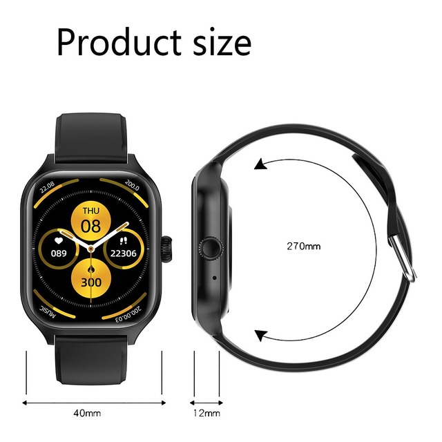 C20 PRO Outdoor Sport BT Smart Watch Fitness Tracker Waterproof Heart Rate Monitor TFT Screen Smartwatch