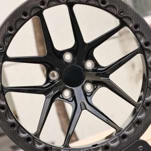 Nouveau HTOR 18 20 pouces roues Beadlock enveloppées de fibre de carbone 5X112 5X114.3 multi-rayons noir brillant forgé Fit R8 pour GT-R - Product Image 5