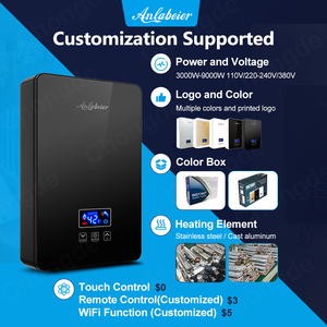 เครื่องทำน้ำอุ่นทันที 6000W หน้าจอสัมผัส 220V ELCB IPX4 พลาสติก ABS สำหรับห้องน้ำและห้องครัว มาตรฐาน CE - Product Image 2