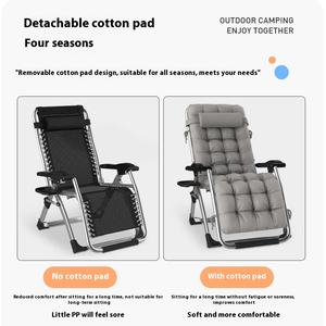 Sedia Reclinabile in Metallo Stile Moderno Nero per Uso Esterno, Letto Pieghevole, Sedia da Ufficio per Spiaggia e Tempo Libero - Product Image 3