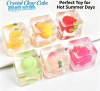 Jouet anti-stress réaliste en forme de glaçons de fruits, en silicone transparent, pour enfants unisexes de 5 à 7 ans