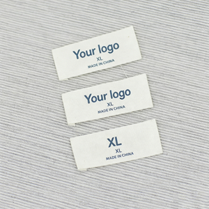 Etiquetas personalizadas de alta densidad para prendas de vestir, etiquetas de tafetán con acabado satinado y bordes plegados, finamente tejidas. - Product Image 3