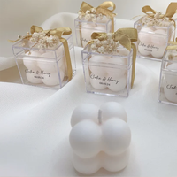 Petites Bougies Cadeaux pour Invités de Mariage, Faveurs Personnalisées en Forme de Cube Bulle, Présentoir de Cadeaux de Mariage