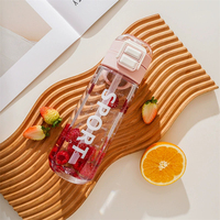 Bouteille d'eau sportive High Beauty avec couvercle élastique pour la salle de sport et le bureau, bouteille d'eau en plastique portable à double ouverture, 600 ml