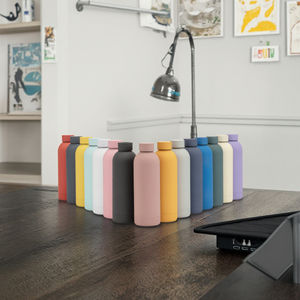 <b>Personalised</b> Large Slim 500ML Stainless Steel Water Bottle Double Wall Vacuum Reusable Hot Cold Girls Vintage Rubber Painted - Product Image 5