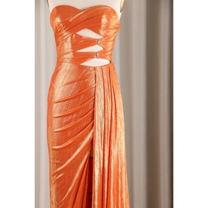 Bóng Sáng Màu Cam Nàng Tiên Cá Sequined Ren Chia Một Mảnh Backless Thanh Lịch Giản Dị Buổi Tối Thai Sản Hiện Đại Ăn Mặc Vải Dệt Kim - Product Image 6