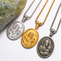 Meilleures ventes transfrontalières : Colliers pendentifs pour hommes en acier inoxydable, design tendance et élégant, motif visage et bambou, parfaits pour l'Europe