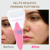Rouleau de massage pour les yeux et le visage, rouleau de lifting facial pour resserrer la peau, rouleau de massage rafraîchissant pour la peau, outil de beauté portable pour le visage et les yeux