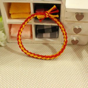 Attaches pour cheveux tressées faites à la main, colorées, haute élasticité, pour enfants, usage quotidien, tricot en tissu, couleurs mélangées - Product Image 2