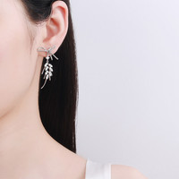 925 joyería de plata esterlina Pass Diamond Test Vvs Moissanite pendientes de aro de lujo 1.04CT borla pendientes de moda para mujeres
