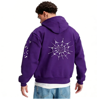 Sweat-shirt à capuche personnalisé avec motif d'araignée en toile d'araignée, sweat-shirt à capuche surdimensionné pour homme en coton 100%