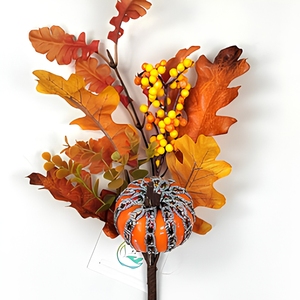 Branche de feuilles <span class=keywords><strong>d</strong></span>'<span class=keywords><strong>automne</strong></span> <span class=keywords><strong>d</strong></span>écorative artificielle en forme de citrouille, arrangement floral en soie pour Thanksgiving, mariage, <span class=keywords><strong>d</strong></span>écoration intérieure - Product Image 4