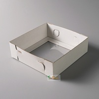 Boîte à gâteau haute et grande en carton ondulé blanc Sunshine Custom Design avec fenêtre 10x10x8 pouces, recyclable, pelliculage brillant, gaufrage, pour boulangerie