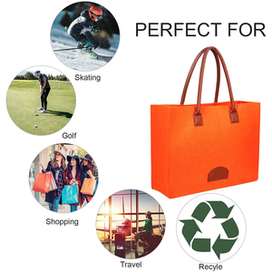 Bolsas de compras de fieltro coloridas para damas moda moq bajo con logotipo personalizado bolsa de compras fieltro grande personalizado para mujeres - Product Image 2