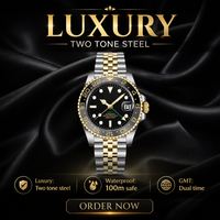 Nouvelle conception, montre automatique de luxe pour homme en acier inoxydable 1662, haute qualité, 20 mm, style hip-hop, résistante à l'eau 10 bars