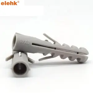 Elehk High Quality Grey Pa Pe 8*40 mm Nylon Anchor Wall Plug Plastic Anchor Plastic Wall Anchor