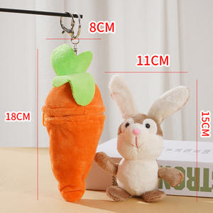 Hot Sale Soft 3D Cute Carrot Rabbit <b>Plush</b> Carabiner Keychains Bunny Bag Pendant for Stress Relief Gift - Product Image 4