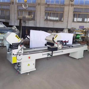 Sierra de doble inglete para corte de aluminio, máquina de 2 cabezales, sierra de doble inglete económica para ventanas de aluminio - Product Image 3