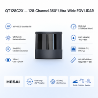 Hesai QT128 LiDAR Mecánico de 128 Canales, Campo de Visión Vertical de 105.2 Grados, 360 Grados, Alcance de 20 m, 1.73M PPS, IP6K9K, 12 W, 1000BASE-T1, Robot AGV